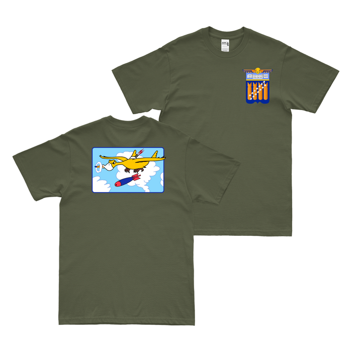 Double-Sided 618th Bomb Squadron WW2 T-Shirt Tactically Acquired Military Green Small 