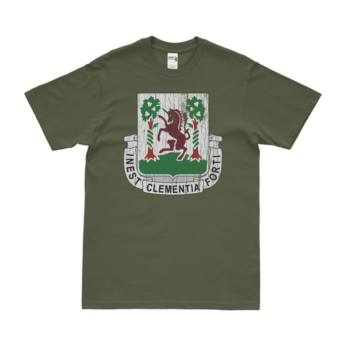 U.S. Army 61st Medical Battalion T-Shirt Tactically Acquired Military Green Distressed Small