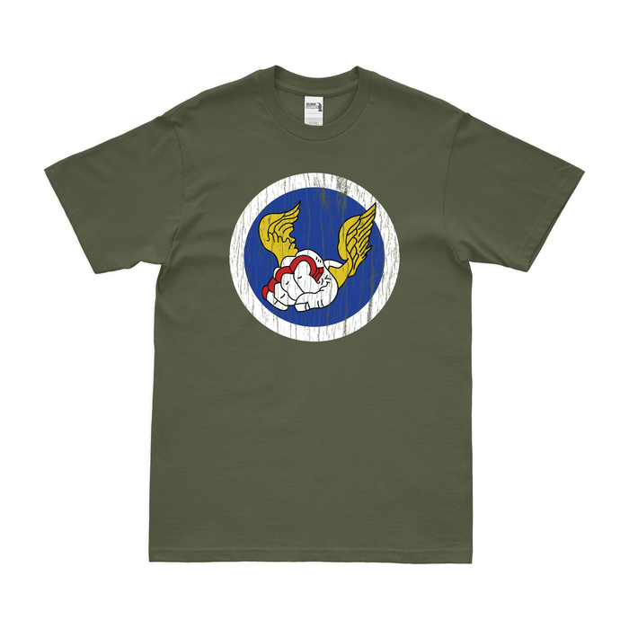 644th Bombardment Squadron WW2 USAAF T-Shirt Tactically Acquired Military Green Distressed Small