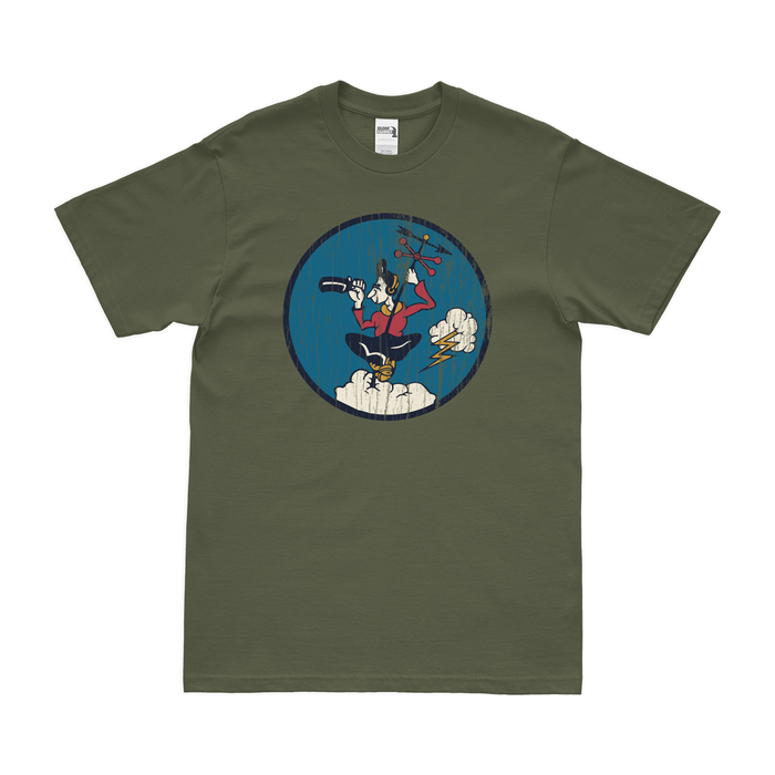 655th Bombardment Squadron WW2 USAAF T-Shirt Tactically Acquired Military Green Distressed Small