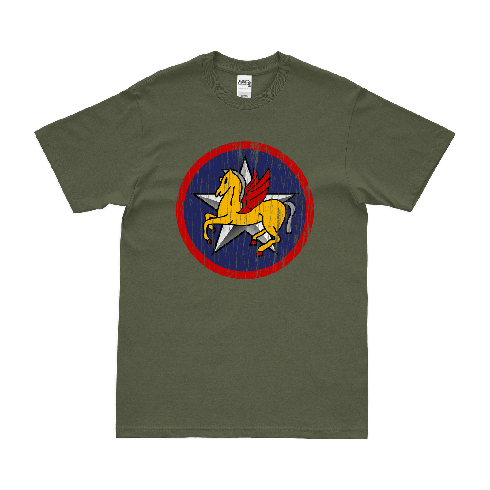 706th Bombardment Squadron WW2 T-Shirt Tactically Acquired Military Green Distressed Small