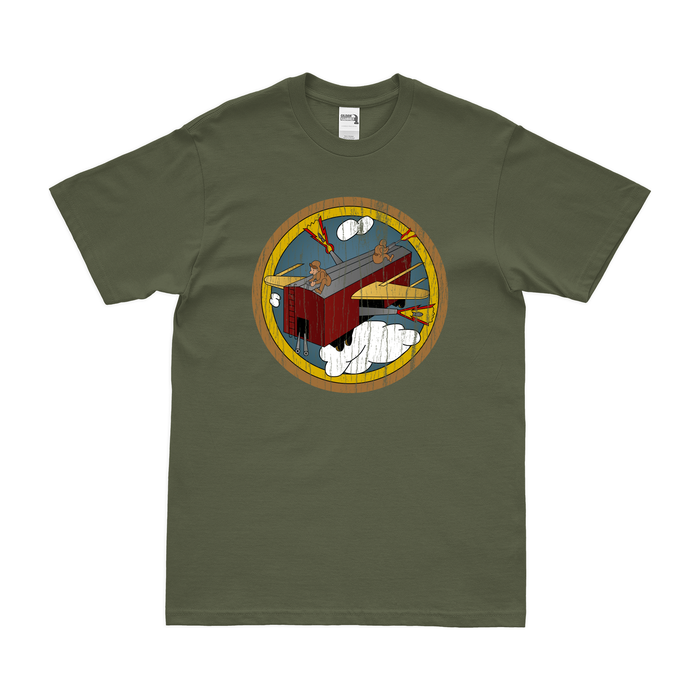 727th Bombardment Squadron WW2 USAAF T-Shirt Tactically Acquired Military Green Distressed Small