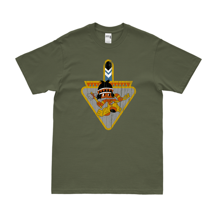 72nd Fighter Squadron WW2 Logo T-Shirt Tactically Acquired Military Green Distressed Small