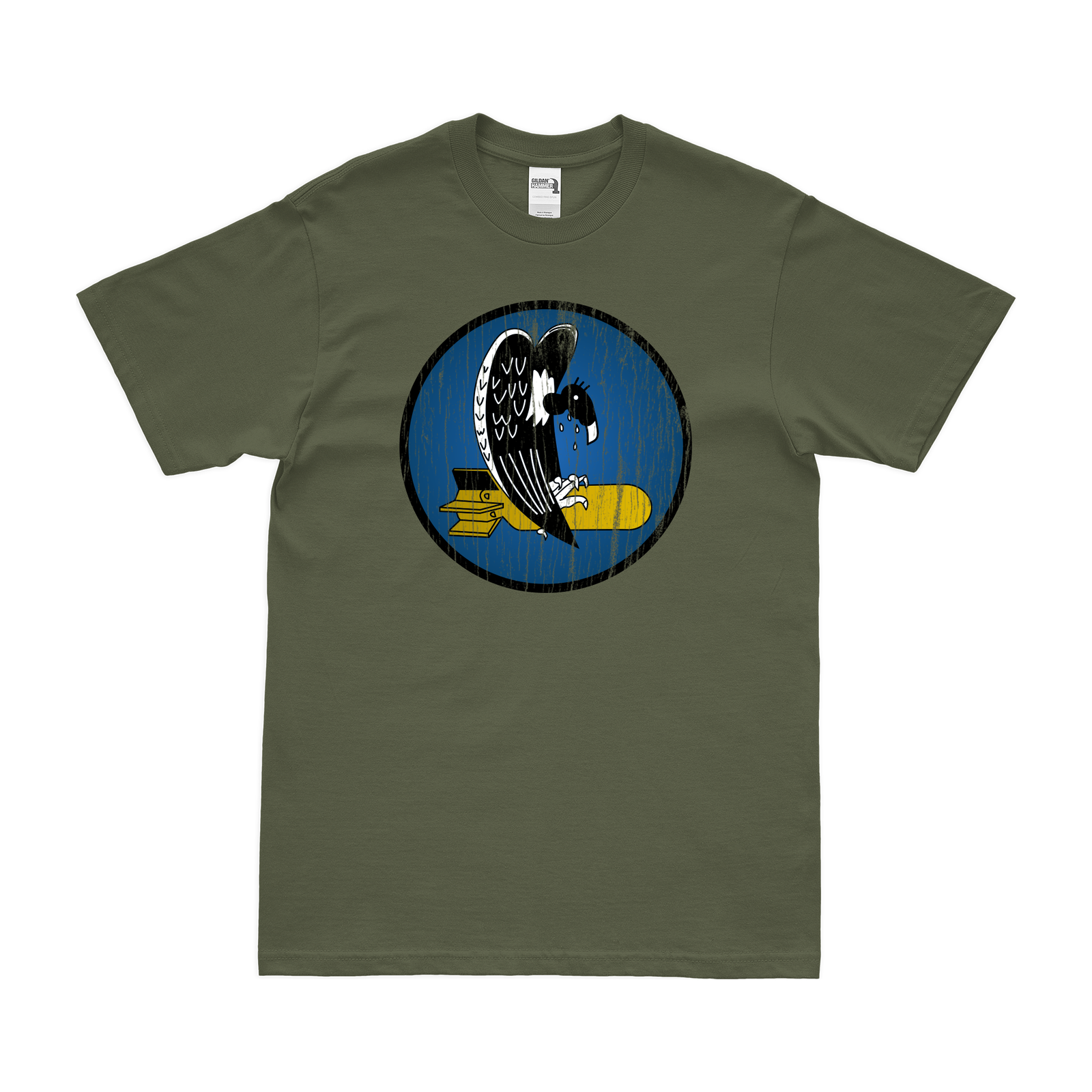 740th Bombardment Squadron WW2 USAAF T-Shirt Tactically Acquired Military Green Distressed S