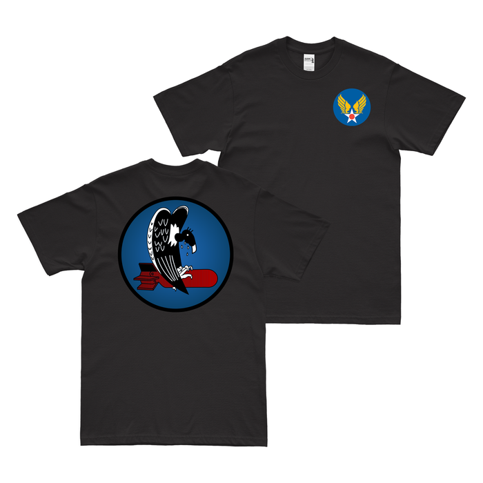 Double-Sided 743rd Bomb Squadron WW2 AAF T-Shirt Tactically Acquired Black Clean Small