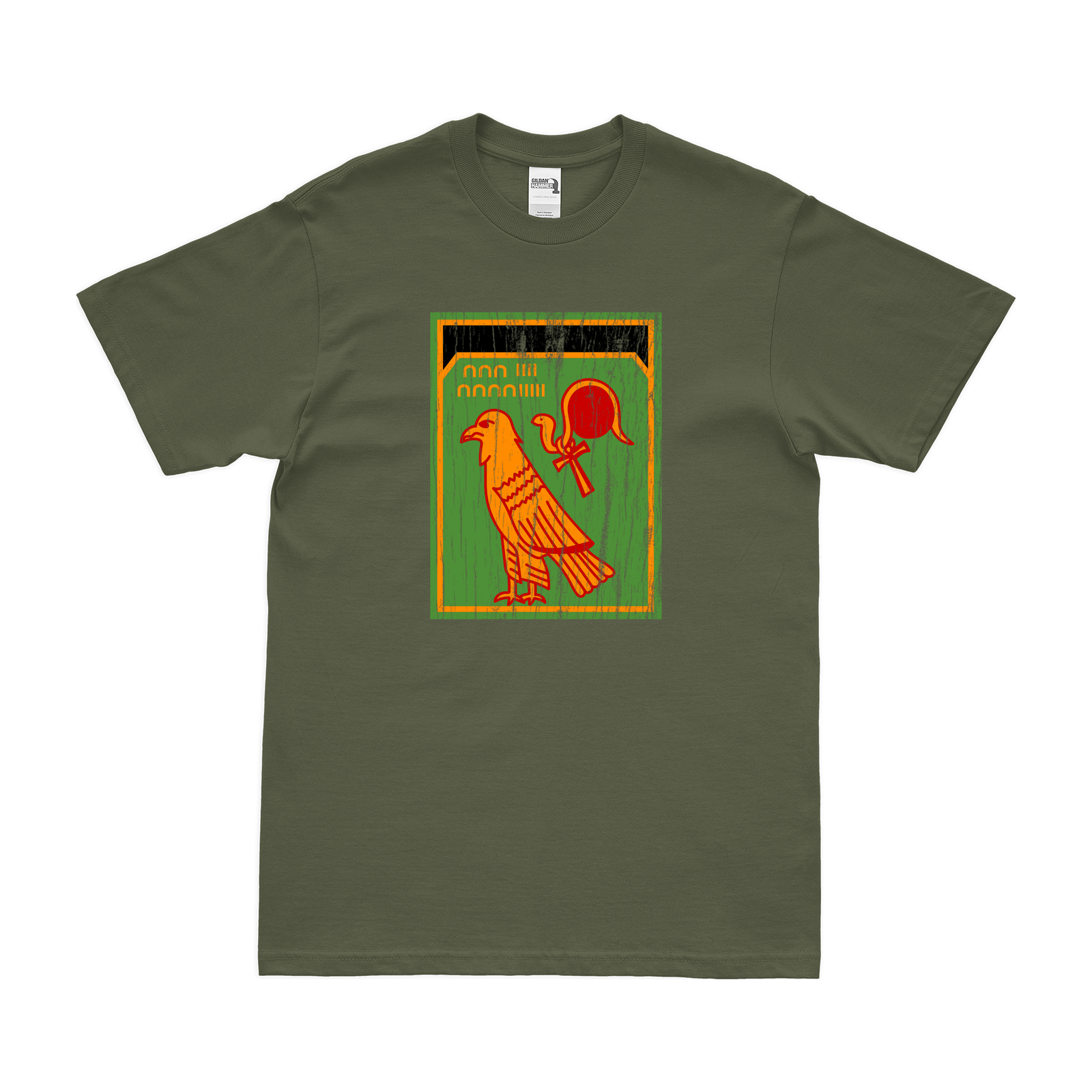79th Fighter Group WW2 Emblem T-Shirt Tactically Acquired Military Green Distressed Small
