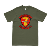 7th Marine Regiment Logo Emblem T-Shirt Tactically Acquired Military Green Distressed Small