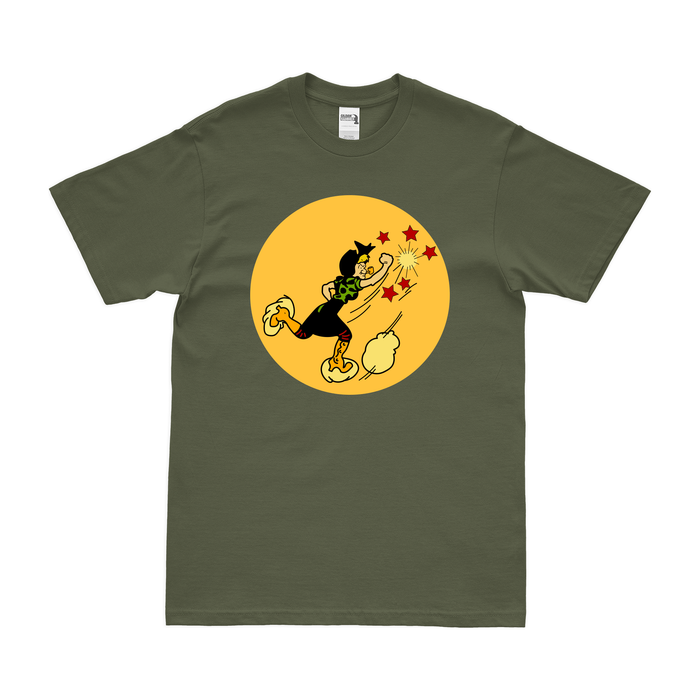 817th Bombardment Squadron WW2 Emblem T-Shirt Tactically Acquired Military Green Clean Small