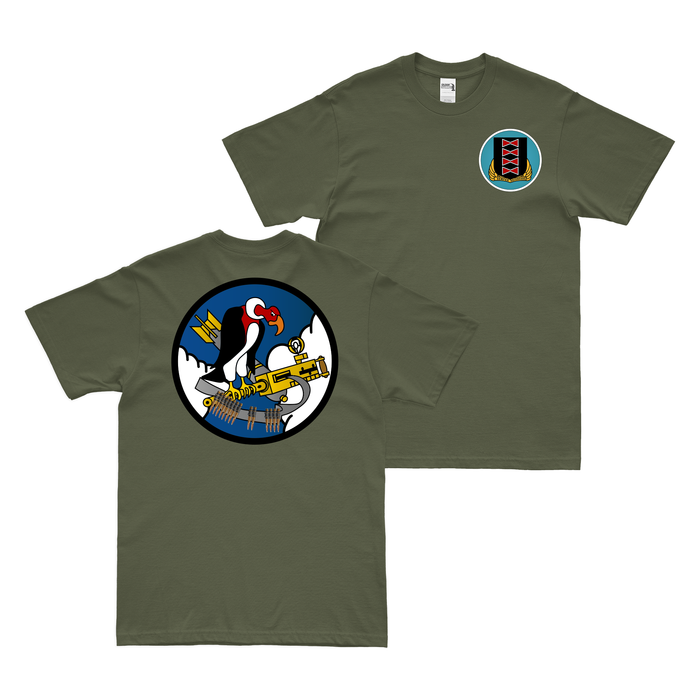 Double-Sided 824th Bomb Squadron - 484th BG T-Shirt Tactically Acquired Military Green Clean Small