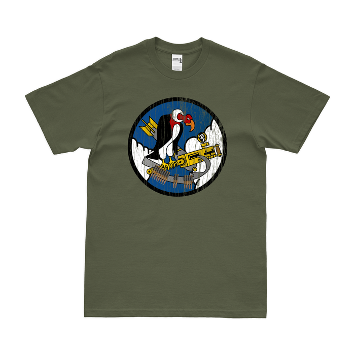 824th Bombardment Squadron WW2 T-Shirt Tactically Acquired Military Green Distressed Small