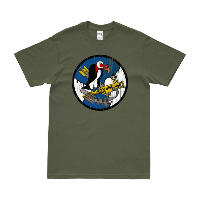 825th Bombardment Squadron WW2 T-Shirt Tactically Acquired Military Green Distressed Small