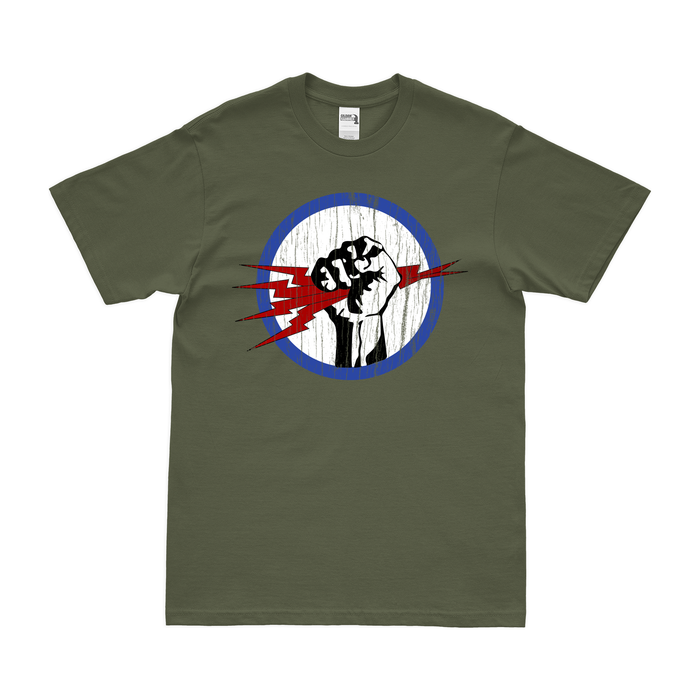 827th Bombardment Squadron WW2 USAAF T-Shirt Tactically Acquired Military Green Distressed Small