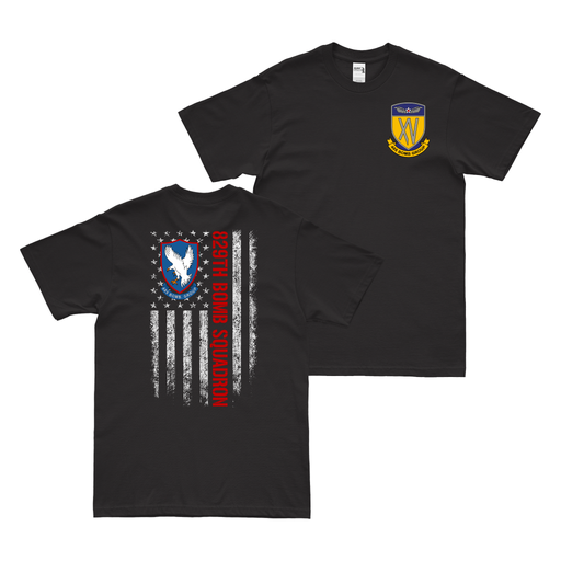 Double-Sided 829th Bomb Squadron American Flag T-Shirt Tactically Acquired Black Small 