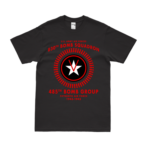 830th Bomb Squadron WW2 Legacy T-Shirt Tactically Acquired Black Clean Small