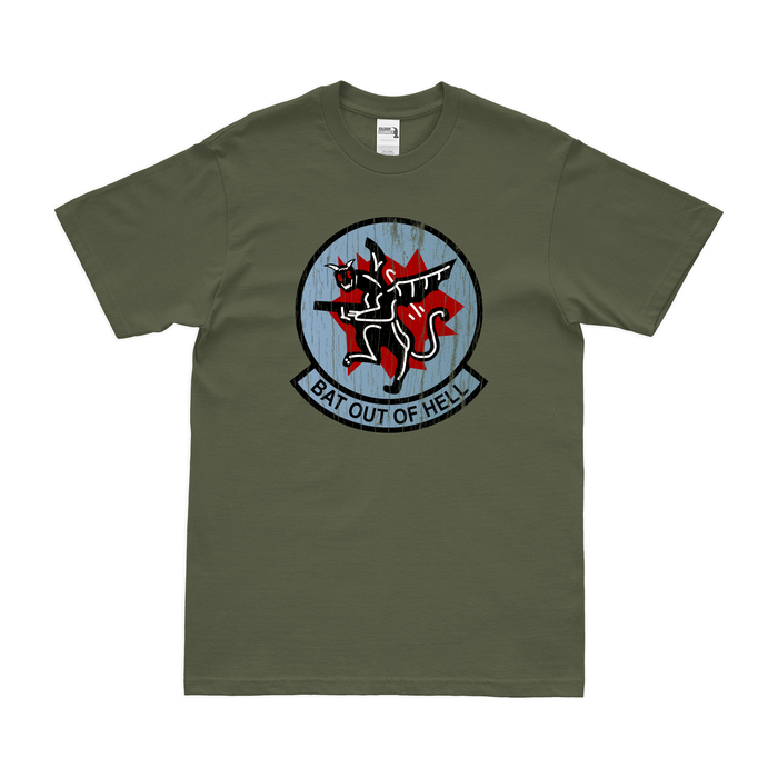 832nd Bombardment Squadron WW2 T-Shirt Tactically Acquired Military Green Distressed Small