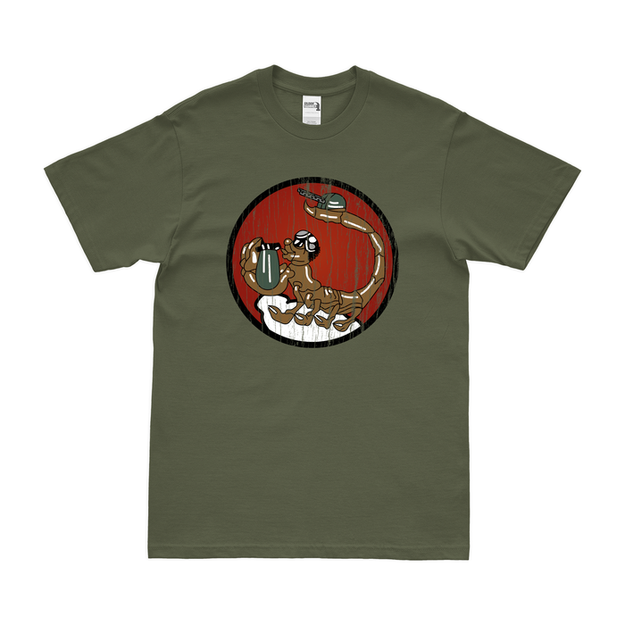 834th Bombardment Squadron WW2 T-Shirt Tactically Acquired Military Green Distressed Small