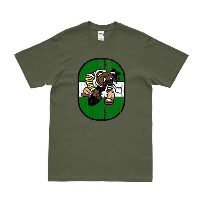 855th Bombardment Squadron WW2 T-Shirt Tactically Acquired Military Green Distressed Small
