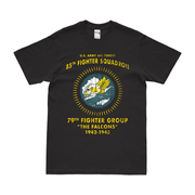 85th Fighter Squadron WW2 Tribute Legacy T-Shirt Tactically Acquired Black Distressed Small