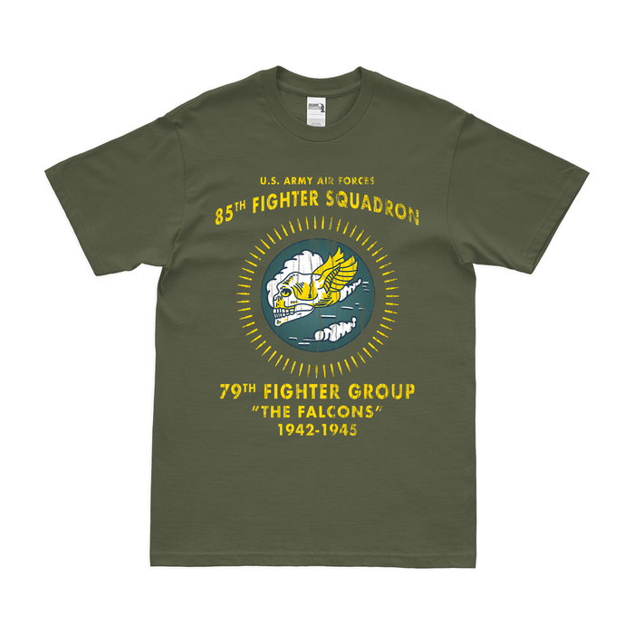 85th Fighter Squadron WW2 Tribute Legacy T-Shirt Tactically Acquired Military Green Distressed Small