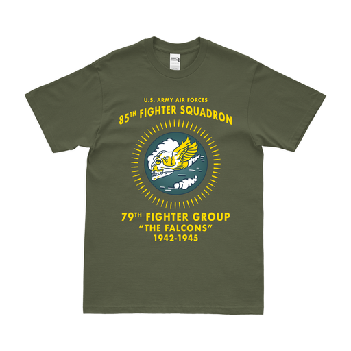 85th Fighter Squadron WW2 Tribute Legacy T-Shirt Tactically Acquired Military Green Clean Small