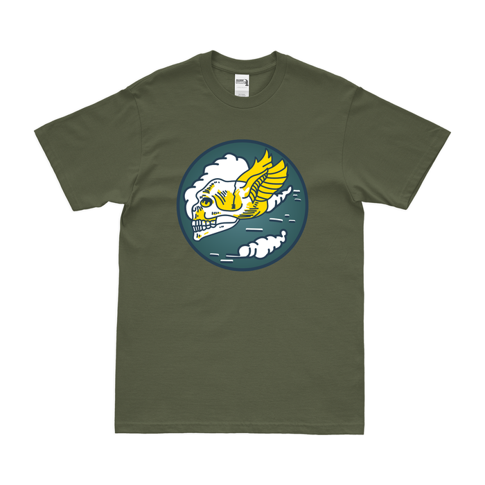 85th Fighter Squadron WW2 Emblem T-Shirt Tactically Acquired Military Green Clean Small