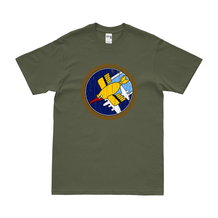 91st Bombardment Group USAAF WW2 T-Shirt Tactically Acquired Military Green Distressed Small