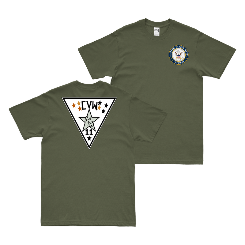 空母航空団第11（CVW-11）ベテラン両面Tシャツ