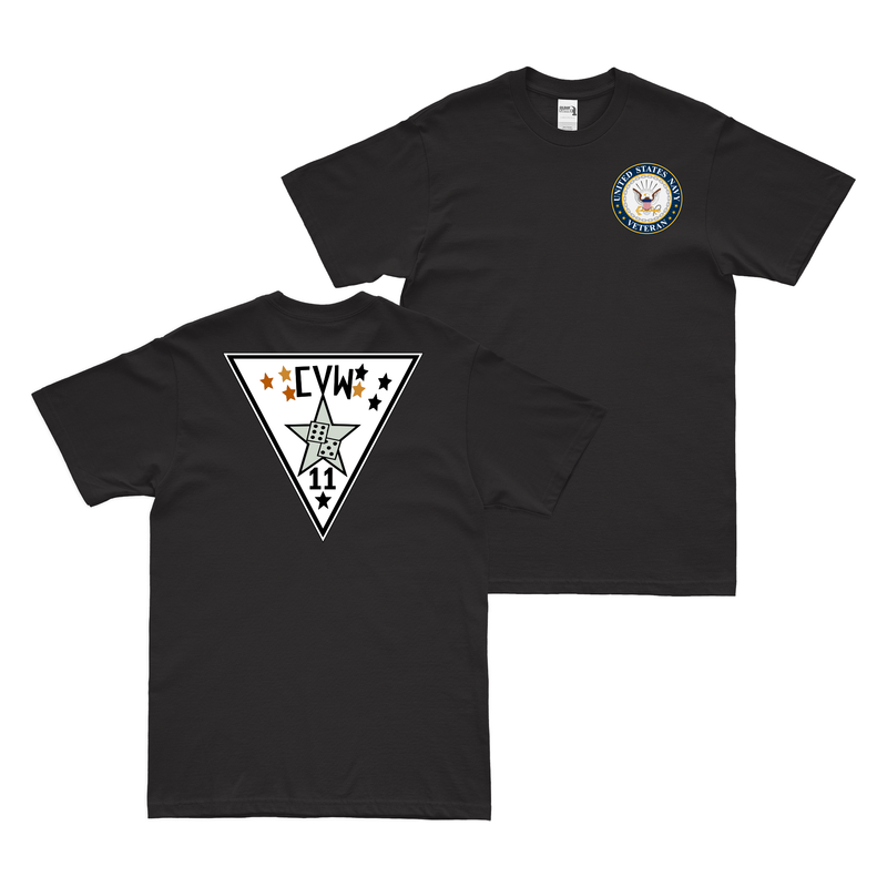 空母航空団第11（CVW-11）ベテラン両面Tシャツ