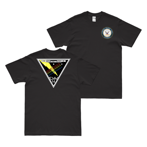 Double-Sided Carrier Air Wing 14 (CVW-14) Veteran T-Shirt Tactically Acquired Black Clean Small