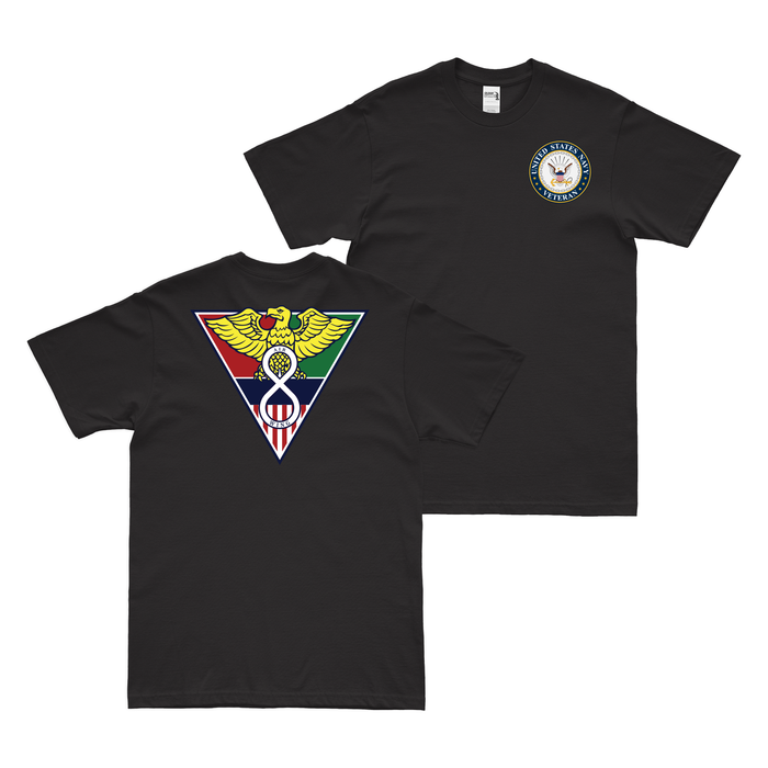 Double-Sided Carrier Air Wing 8 (CVW-8) Veteran T-Shirt Tactically Acquired Black Clean Small