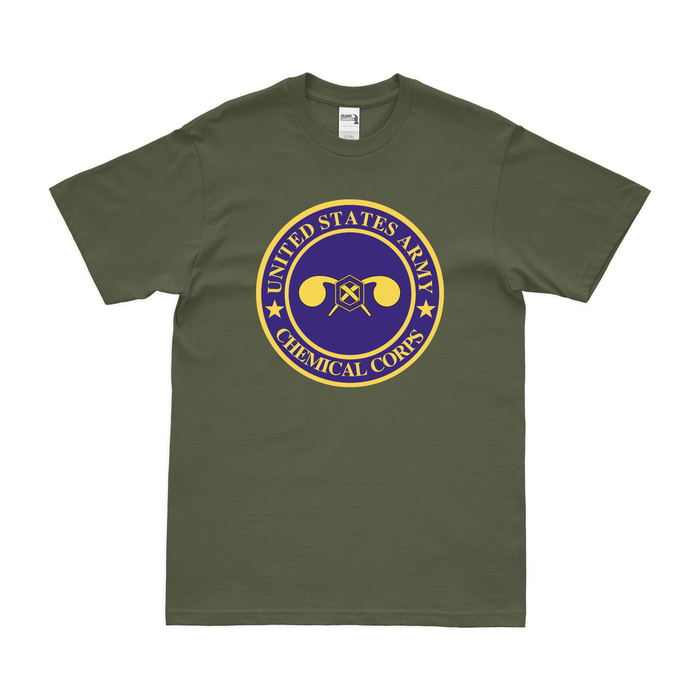 U.S. Army Chemical Corps Branch Crest T-Shirt Tactically Acquired Military Green Clean Small