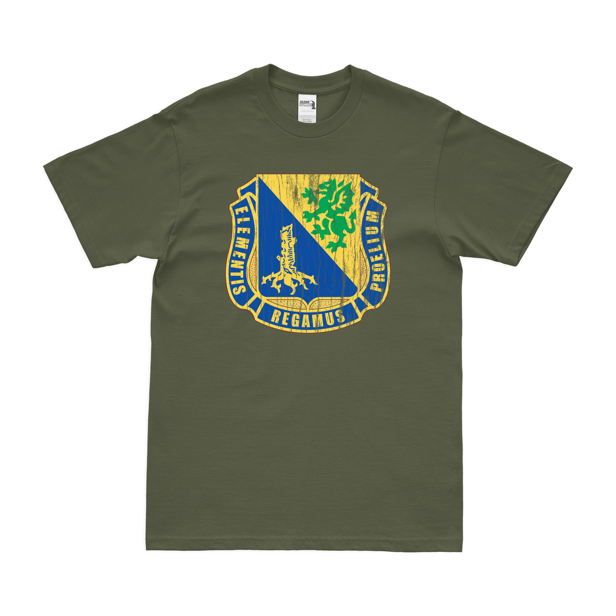 U.S. Army Chemical Corps Insignia T-Shirt Tactically Acquired Military Green Distressed Small