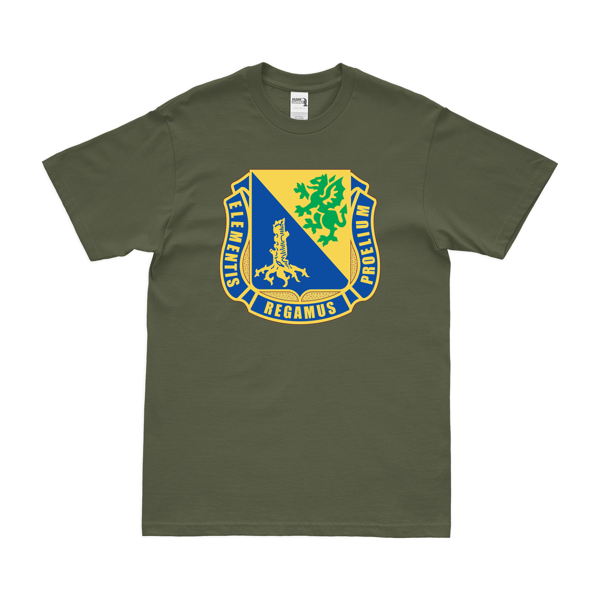 U.S. Army Chemical Corps Insignia T-Shirt Tactically Acquired Military Green Clean Small