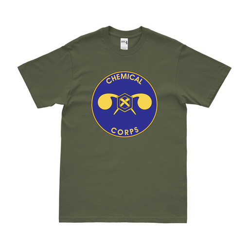 U.S. Army Chemical Corps Branch Plaque T-Shirt Tactically Acquired Military Green Clean Small