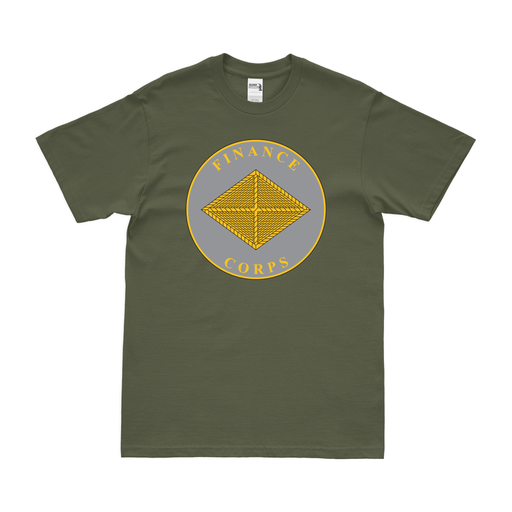 U.S. Army Finance Corps Branch Plaque T-Shirt Tactically Acquired Military Green Clean Small