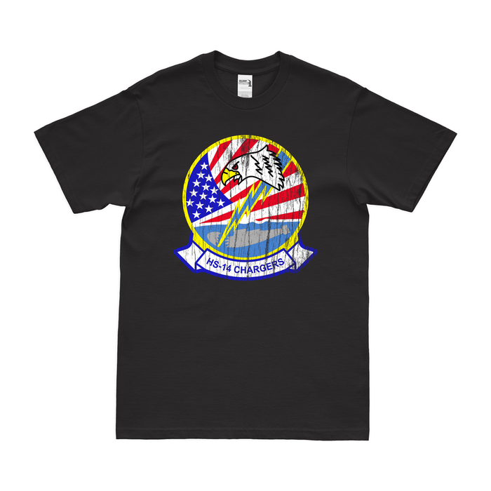 Helicopter Anti-Submarine Squadron 14 (HS-14) T-Shirt Tactically Acquired Black Distressed Small