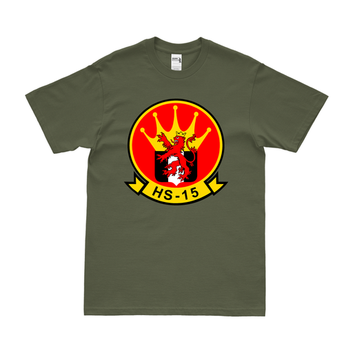 Helicopter Anti-Submarine Squadron 15 (HS-15) T-Shirt Tactically Acquired Military Green Clean Small