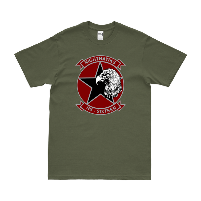 Helicopter Anti-Submarine Squadron 16 (HS-16) T-Shirt Tactically Acquired Military Green Clean Small