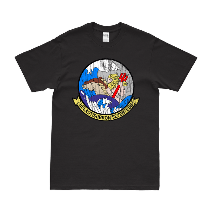 Helicopter Anti-Submarine Squadron 17 (HS-17) T-Shirt Tactically Acquired Black Distressed Small