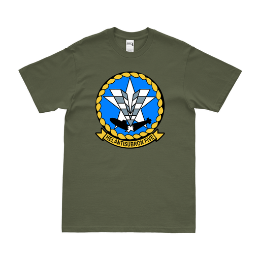 Helicopter Anti-Submarine Squadron 5 (HS-5) T-Shirt Tactically Acquired Military Green Clean Small