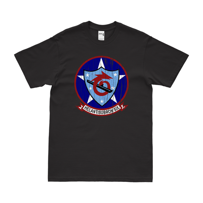 Helicopter Anti-Submarine Squadron 6 (HS-6) T-Shirt Tactically Acquired Black Distressed Small