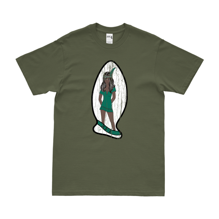 U.S. Navy HS-6 Logo Emblem T-Shirt Tactically Acquired Military Green Distressed Small