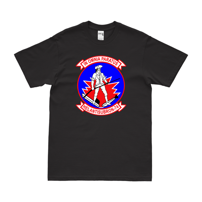 Helicopter Anti-Submarine Squadron 74 (HS-74) T-Shirt Tactically Acquired Black Clean Small