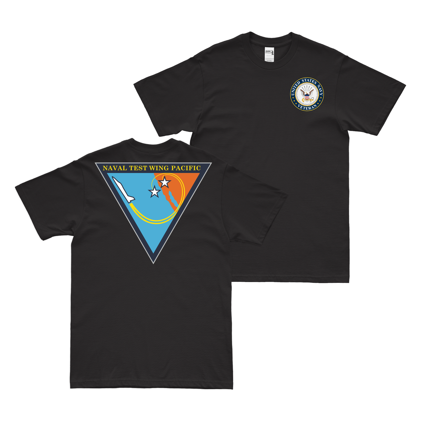 Double-Sided Naval Test Wing Pacific (NTWP) Veteran T-Shirt Tactically Acquired Black Clean Small