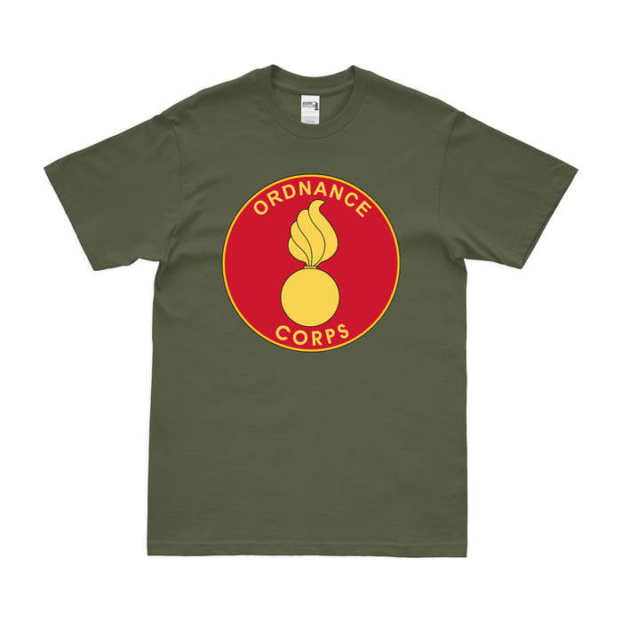 U.S. Army Ordnance Corps Branch Plaque T-Shirt Tactically Acquired Military Green Clean Small