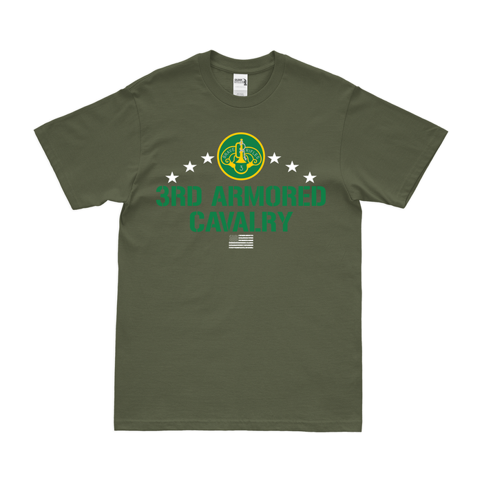 Patriotic 3d Armored Cavalry (3d ACR) T-Shirt Tactically Acquired Military Green Clean Small