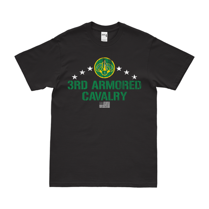 Patriotic 3d Armored Cavalry (3d ACR) T-Shirt Tactically Acquired Black Distressed Small
