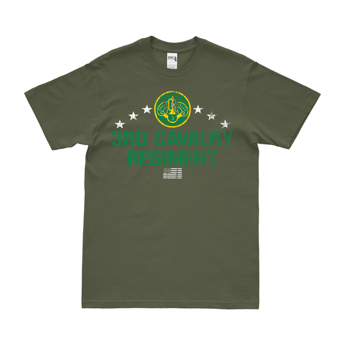 Patriotic 3d Cavalry Regiment T-Shirt Tactically Acquired Military Green Distressed Small