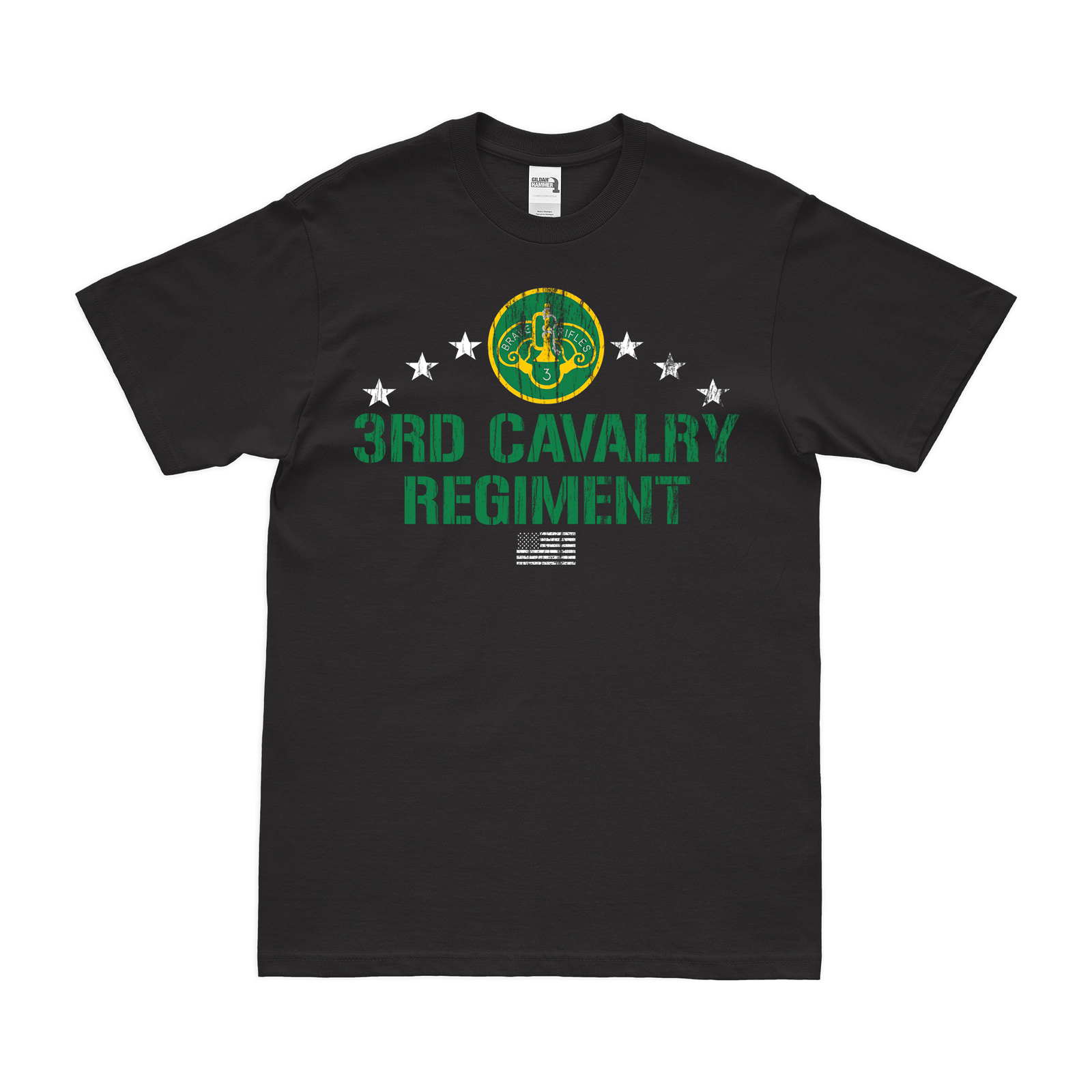 Patriotic 3d Cavalry Regiment T-Shirt Tactically Acquired Black Distressed Small