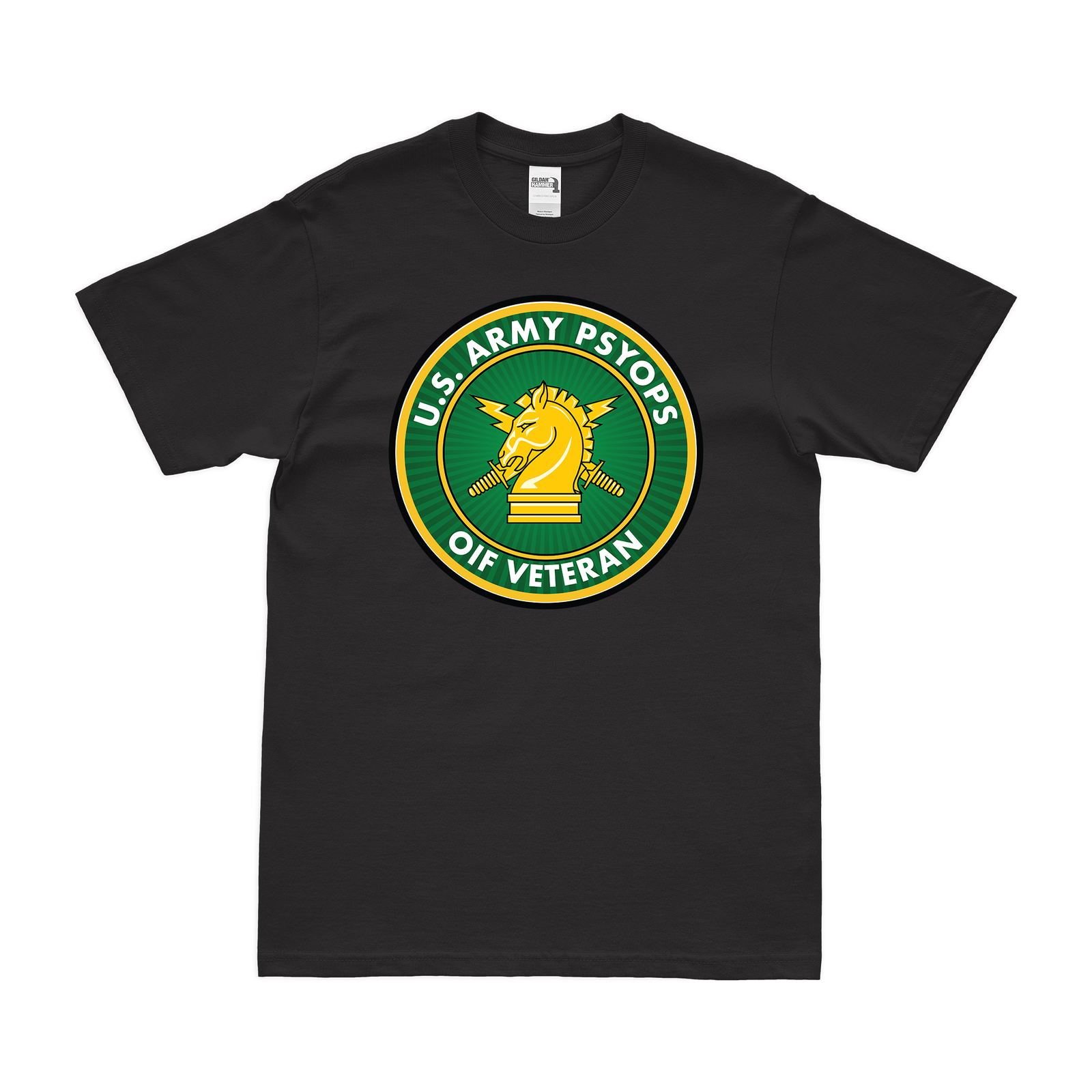 U.S. Army PSYOPS OIF Veteran T-Shirt Tactically Acquired Black Clean Small